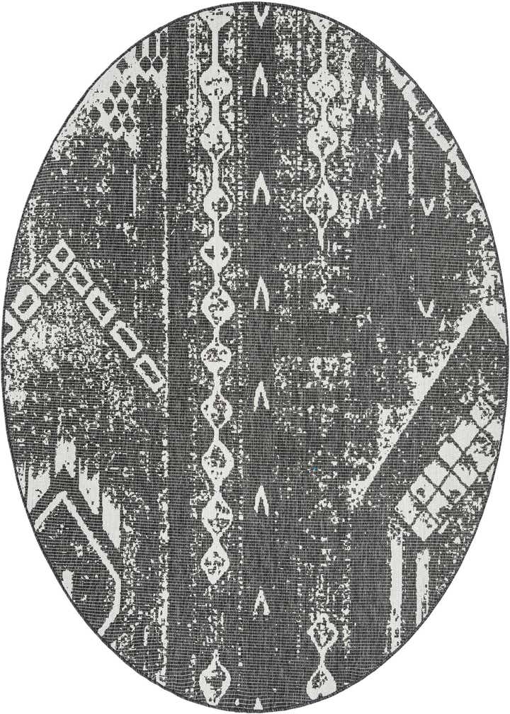 7' 10 x 7' 10 Easy-Clean Bohemian Indoor / Outdoor Round Rug