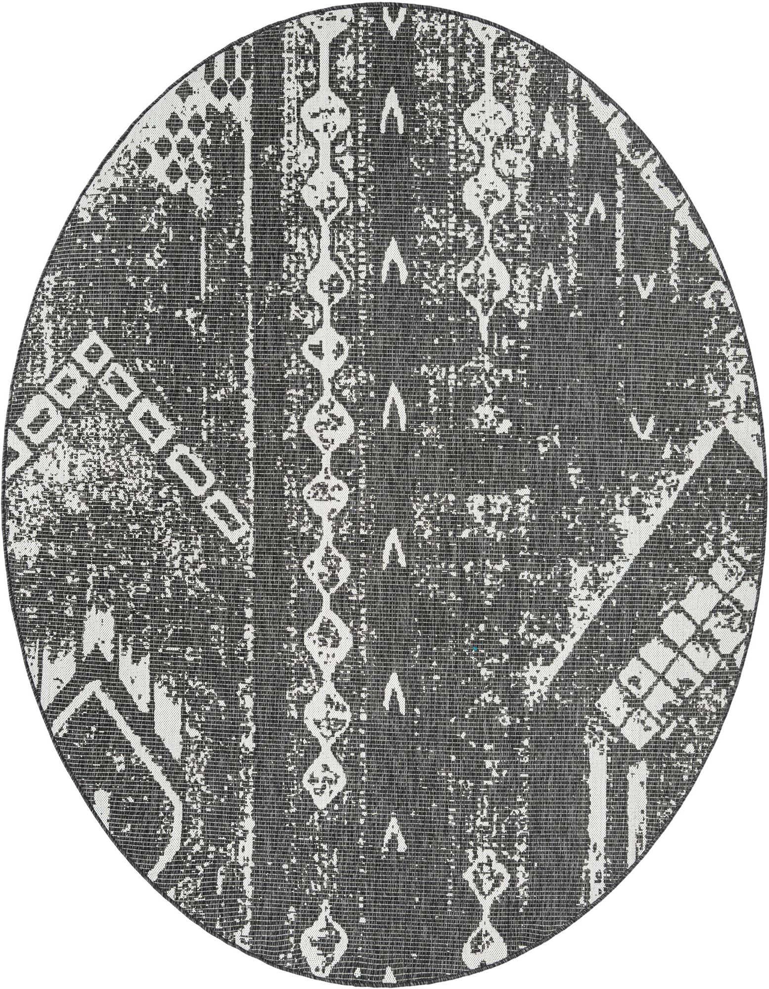 7' 10 x 7' 10 Easy-Clean Bohemian Indoor / Outdoor Round Rug