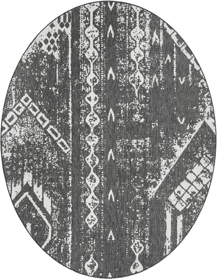 Detail image of 7' 10 x 7' 10 Easy-Clean Bohemian Indoor / Outdoor Round Rug
