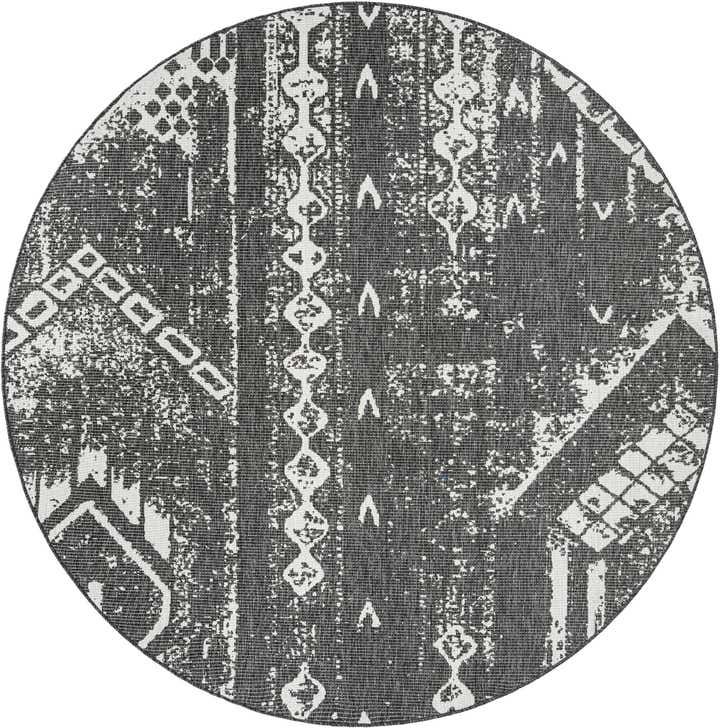 7' 10 x 7' 10 Easy-Clean Bohemian Indoor / Outdoor Round Rug