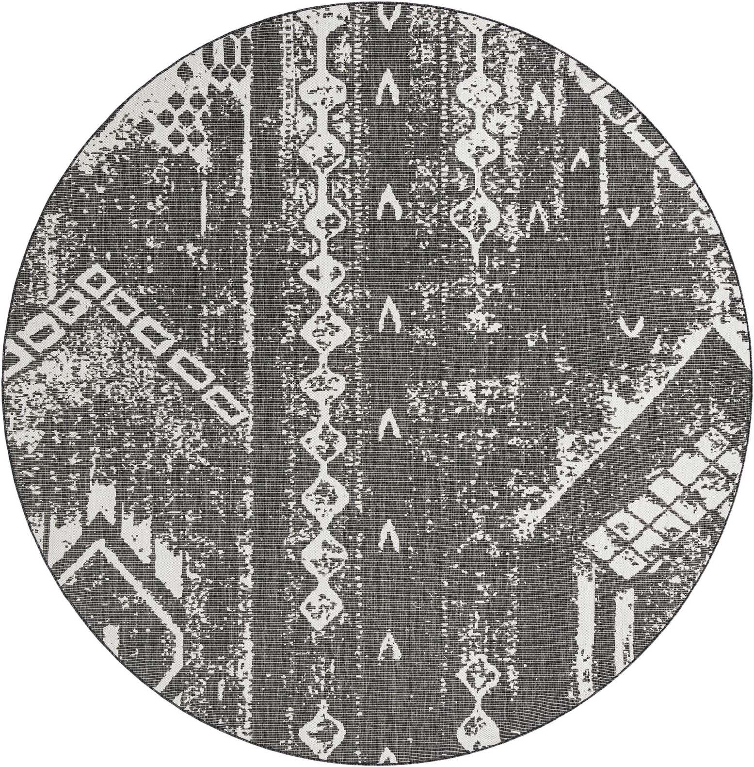 10' 8 x 10' 8 Easy-Clean Bohemian Indoor / Outdoor Round Rug