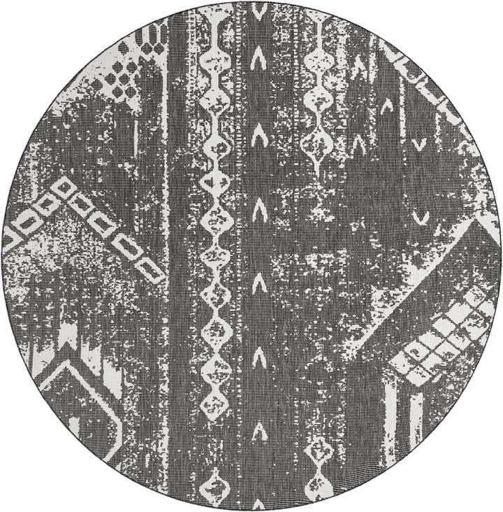 10' 8 x 10' 8 Easy-Clean Bohemian Indoor / Outdoor Round Rug