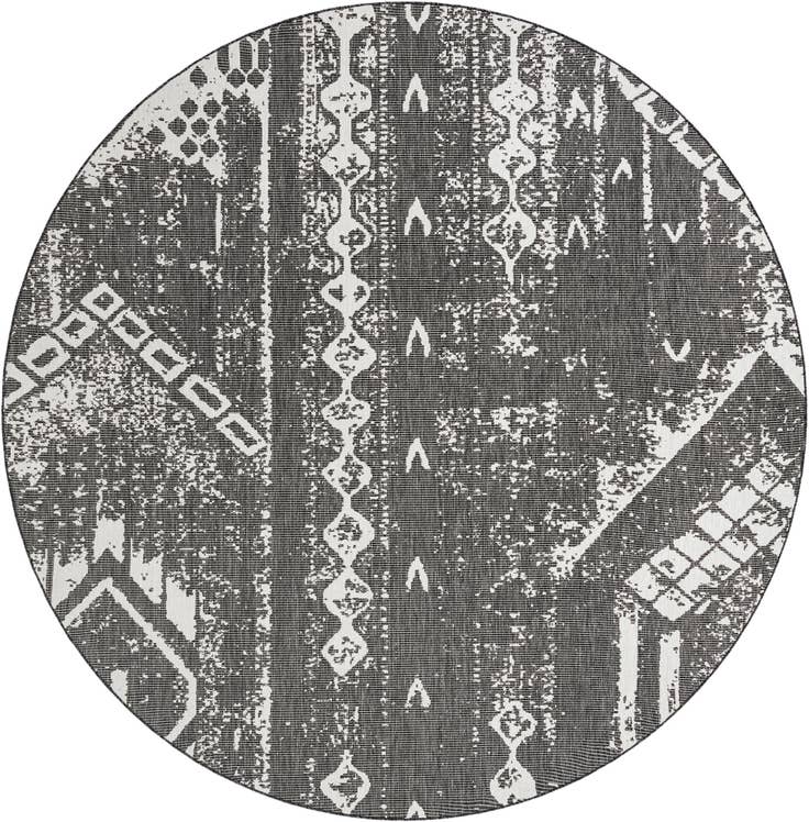 Detail image of 10' 8 x 10' 8 Easy-Clean Bohemian Indoor / Outdoor Round Rug