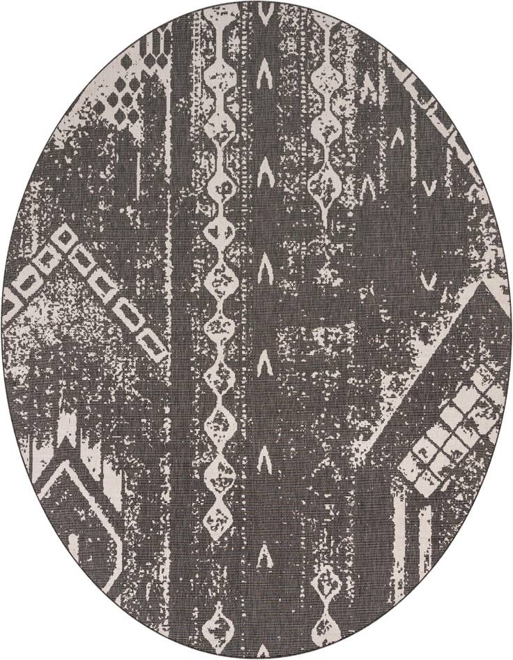 Detail image of 13' x 13' Easy-Clean Bohemian Indoor / Outdoor Round Rug