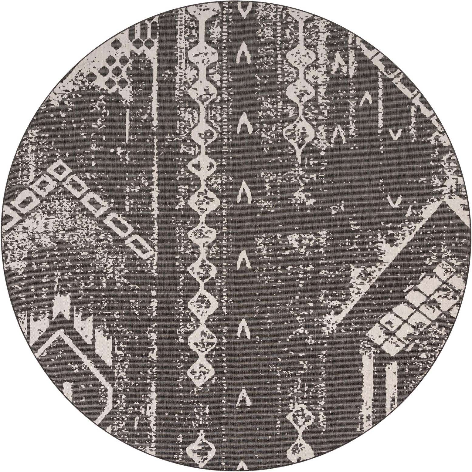 13' x 13' Easy-Clean Bohemian Indoor / Outdoor Round Rug