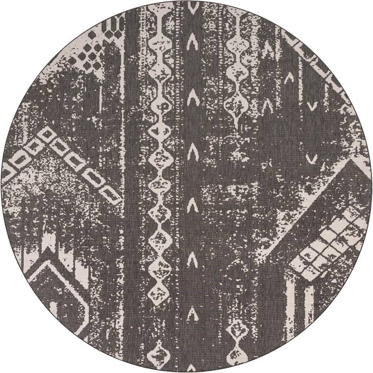 Detail image of 13' x 13' Easy-Clean Bohemian Indoor / Outdoor Round Rug