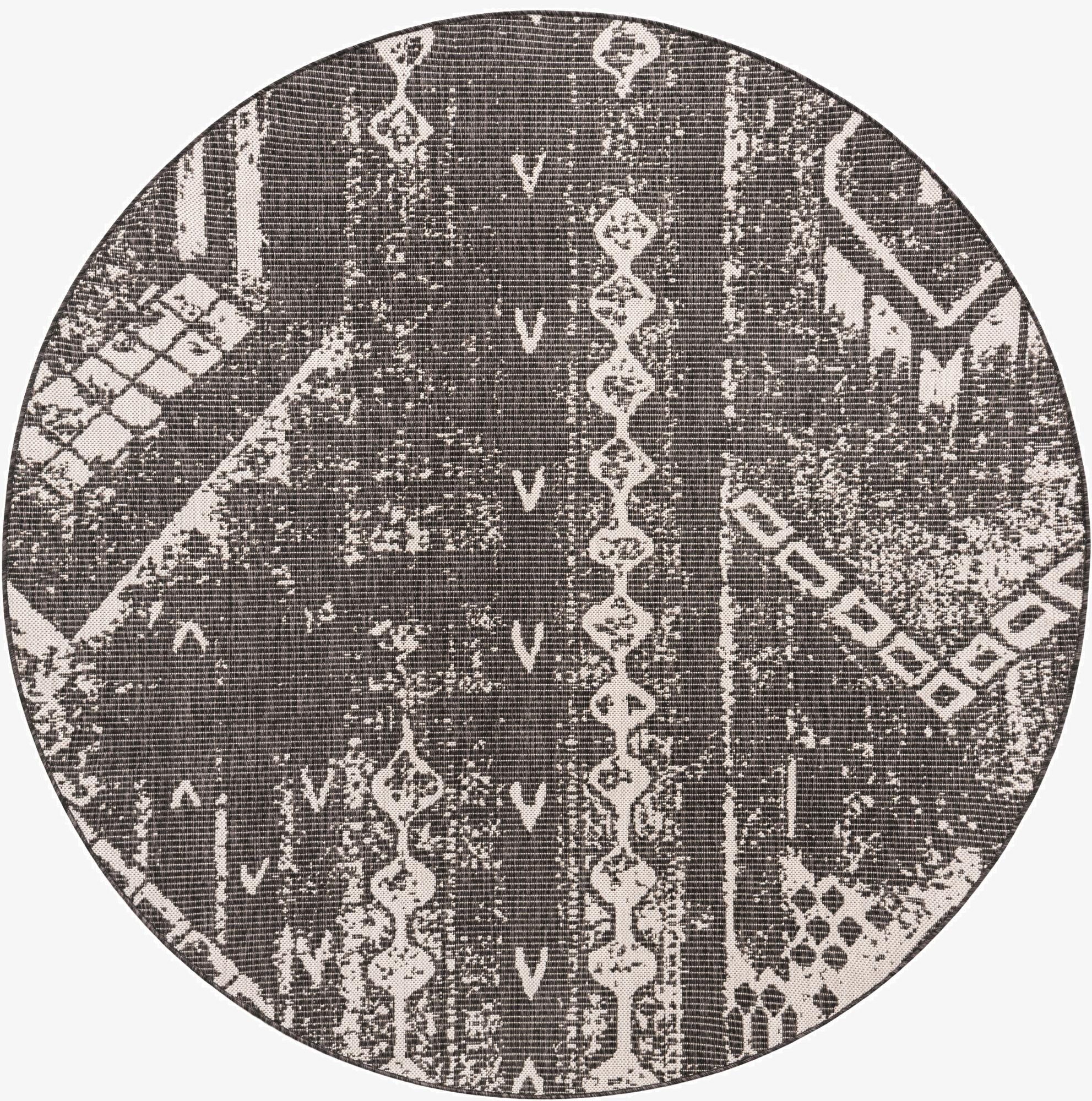 6' x 6'  Washable Bohemian Indoor / Outdoor Round Rug