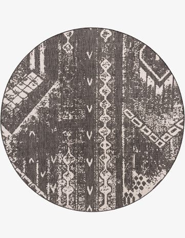 6' x 6' Easy-Clean Bohemian Indoor / Outdoor Round Rug