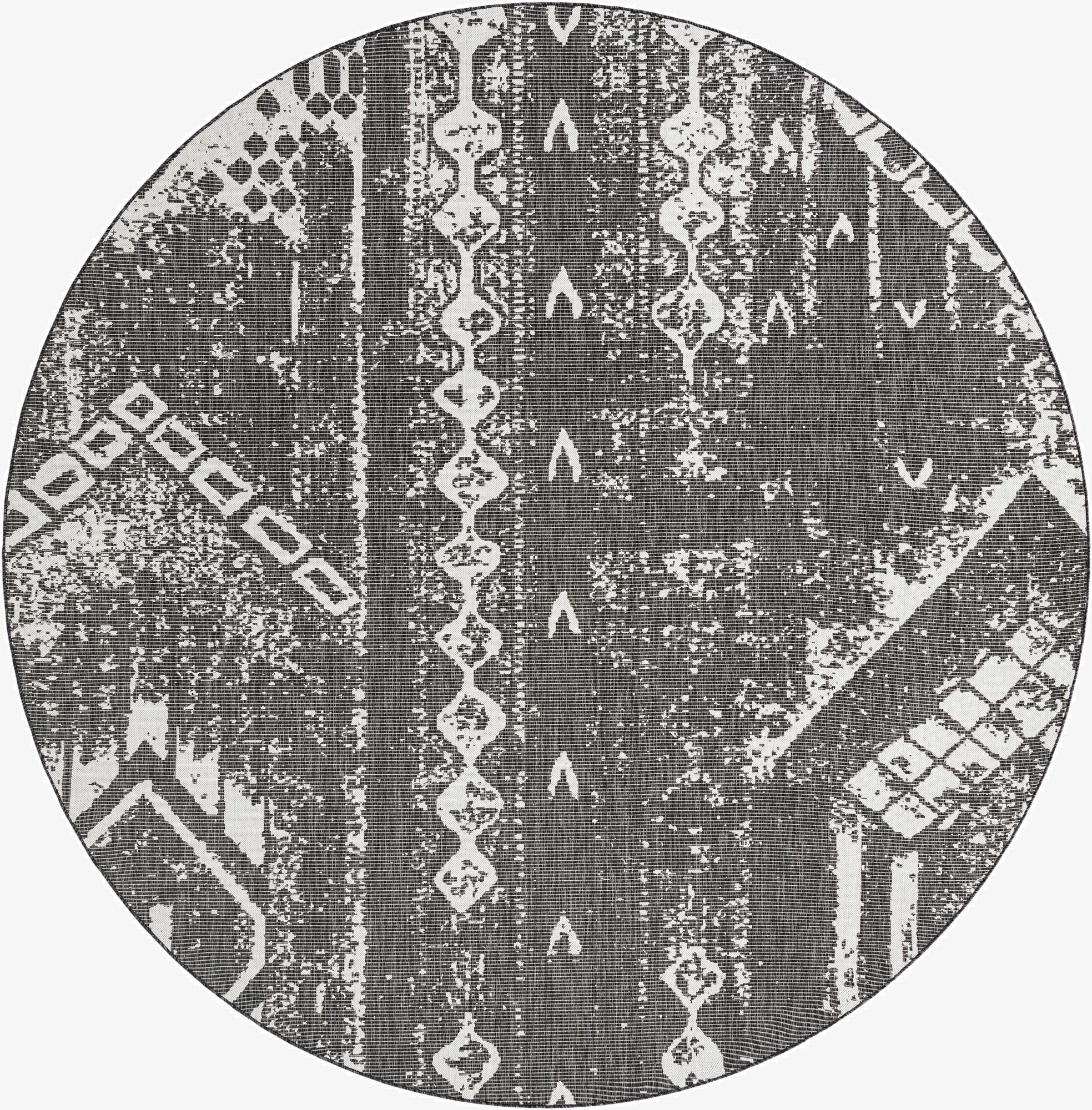 Primary image 10' 8 x 10' 8  Washable Bohemian Indoor / Outdoor Round Rug