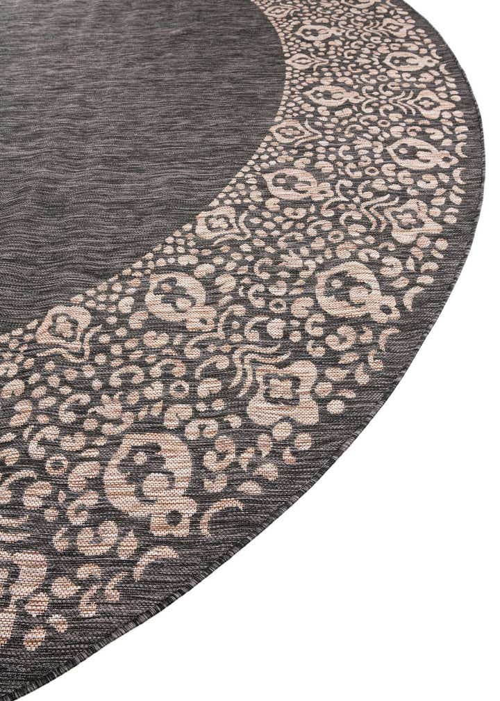 4' x 4' Easy-Clean Border Indoor / Outdoor Round Rug