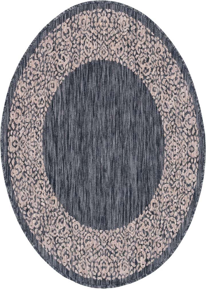 4' x 4' Easy-Clean Border Indoor / Outdoor Round Rug