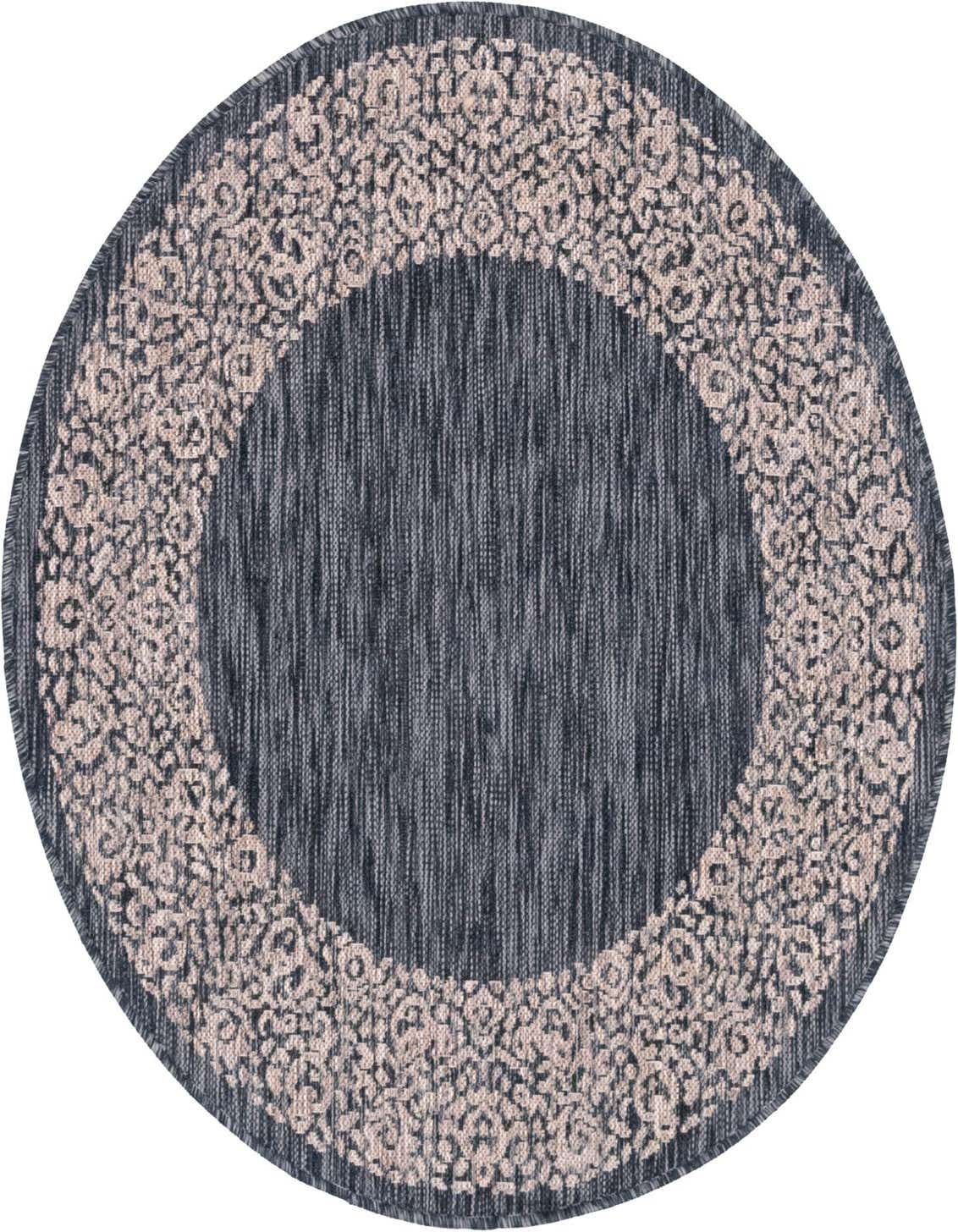 4' x 4' Easy-Clean Border Indoor / Outdoor Round Rug