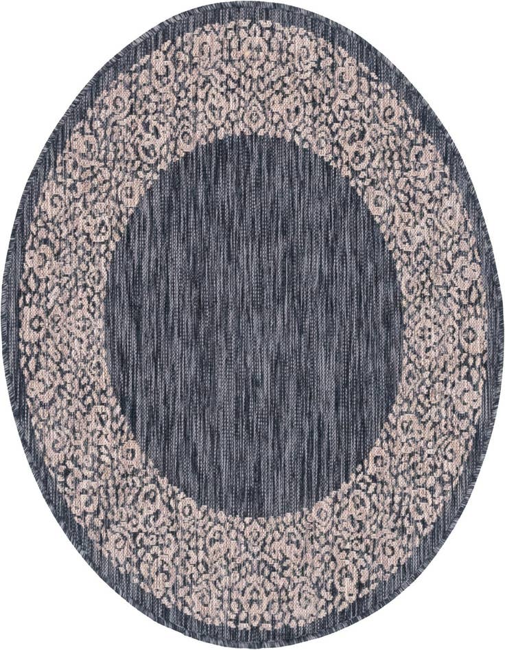 Detail image of 4' x 4' Easy-Clean Border Indoor / Outdoor Round Rug