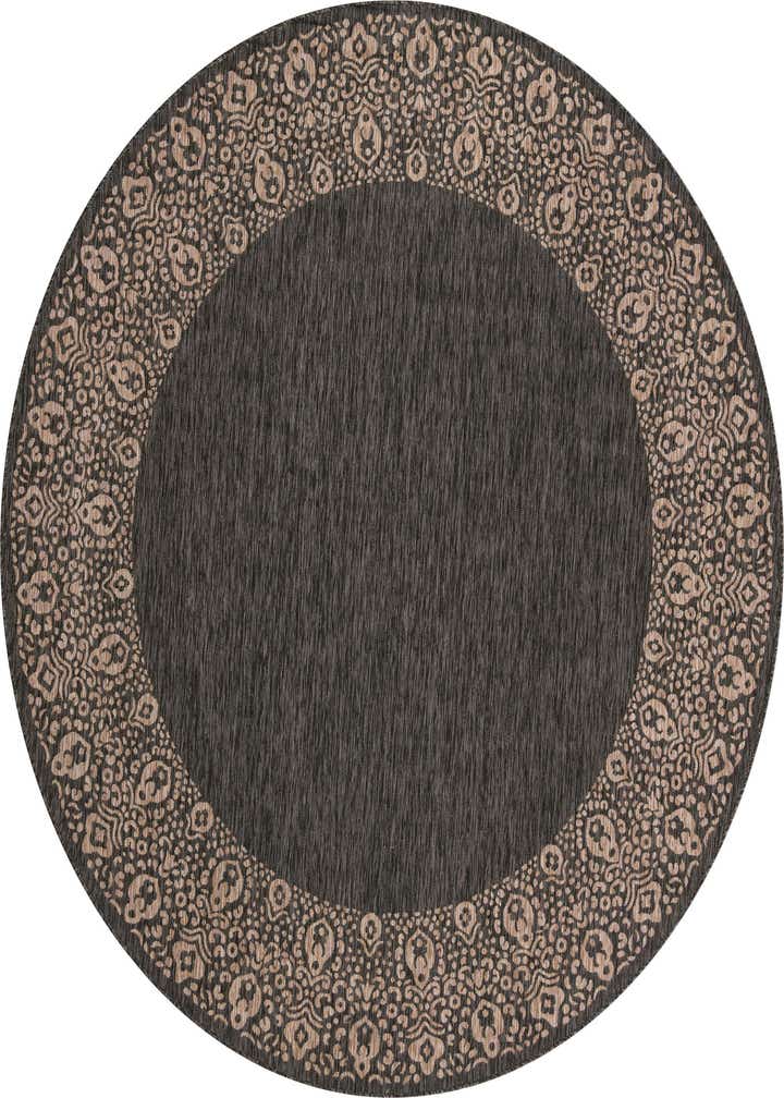 10' 8 x 10' 8 Easy-Clean Border Indoor / Outdoor Round Rug