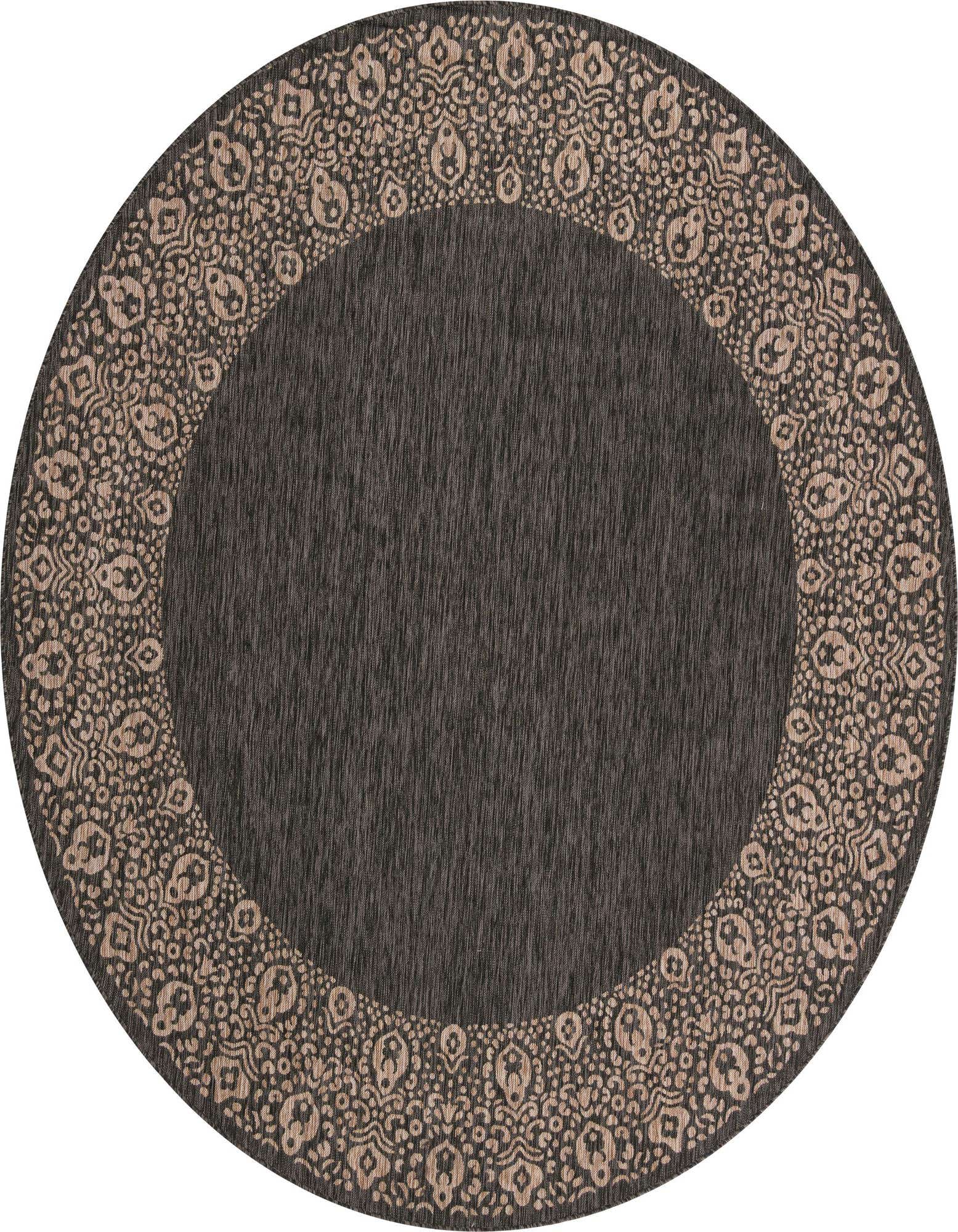 10' 8 x 10' 8 Easy-Clean Border Indoor / Outdoor Round Rug