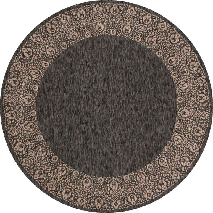 10' 8 x 10' 8 Easy-Clean Border Indoor / Outdoor Round Rug