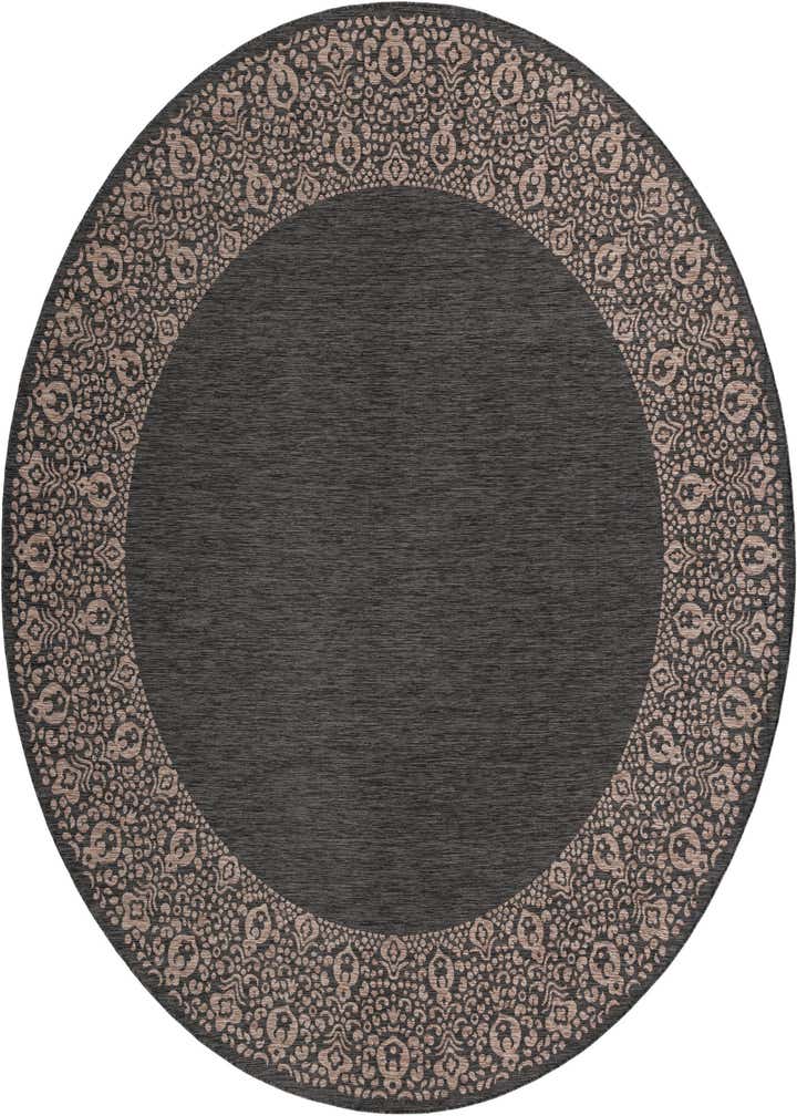 13' x 13' Easy-Clean Border Indoor / Outdoor Round Rug