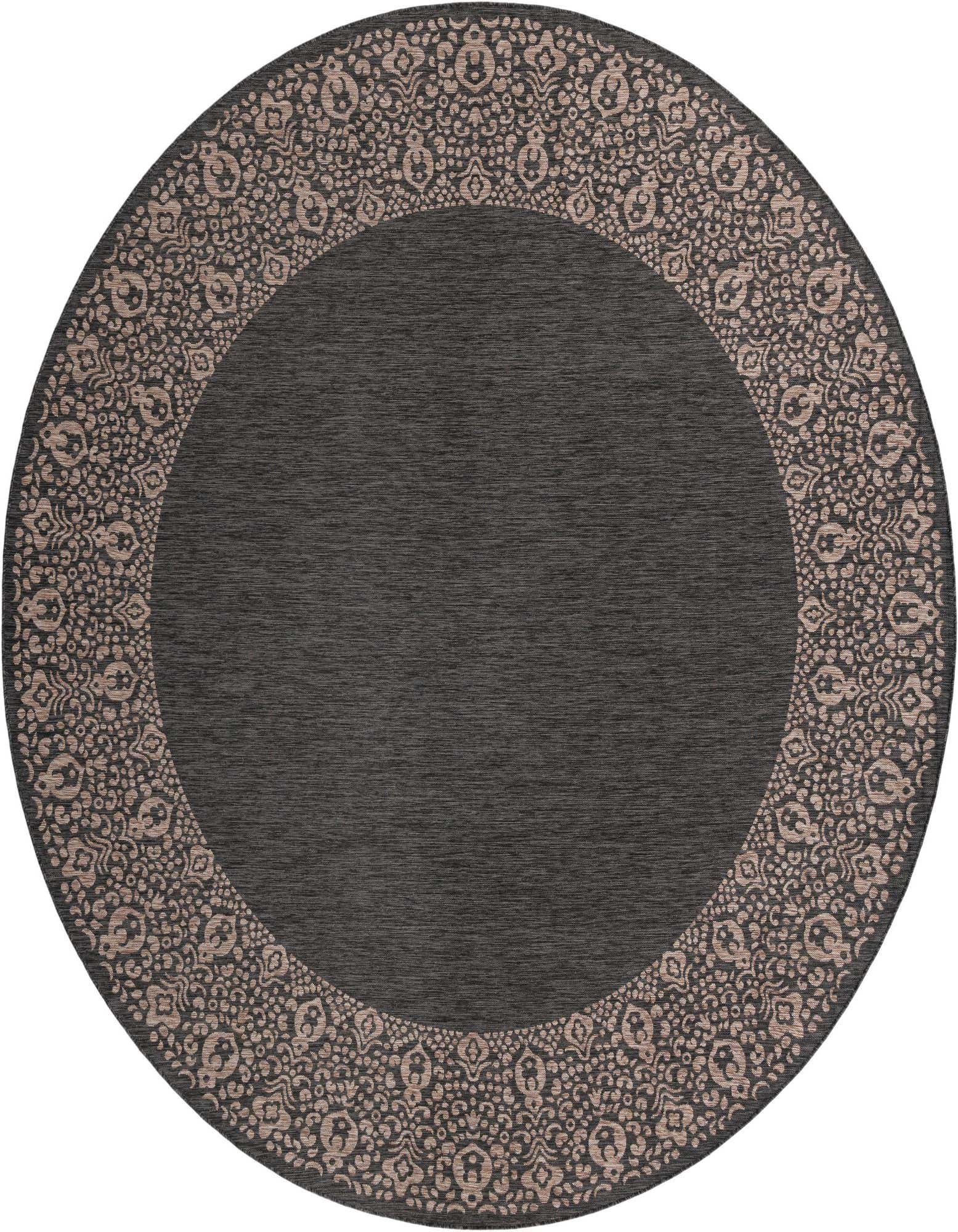 13' x 13' Easy-Clean Border Indoor / Outdoor Round Rug