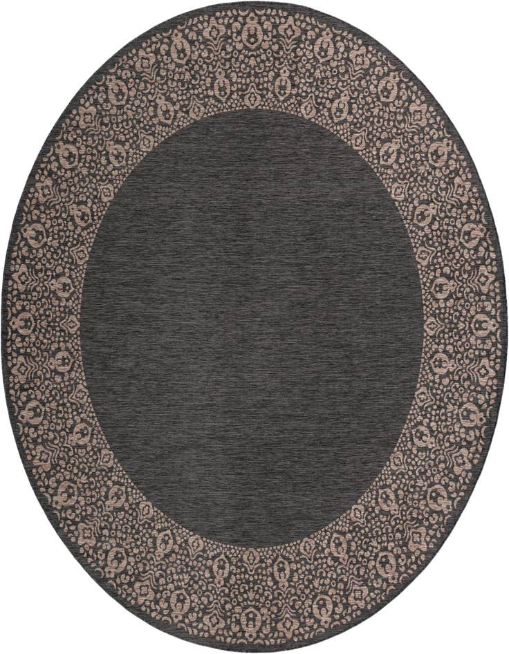 Detail image of 13' x 13' Easy-Clean Border Indoor / Outdoor Round Rug