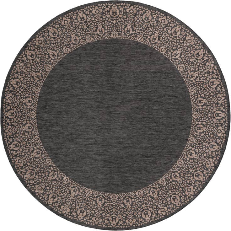 Detail image of 13' x 13' Easy-Clean Border Indoor / Outdoor Round Rug