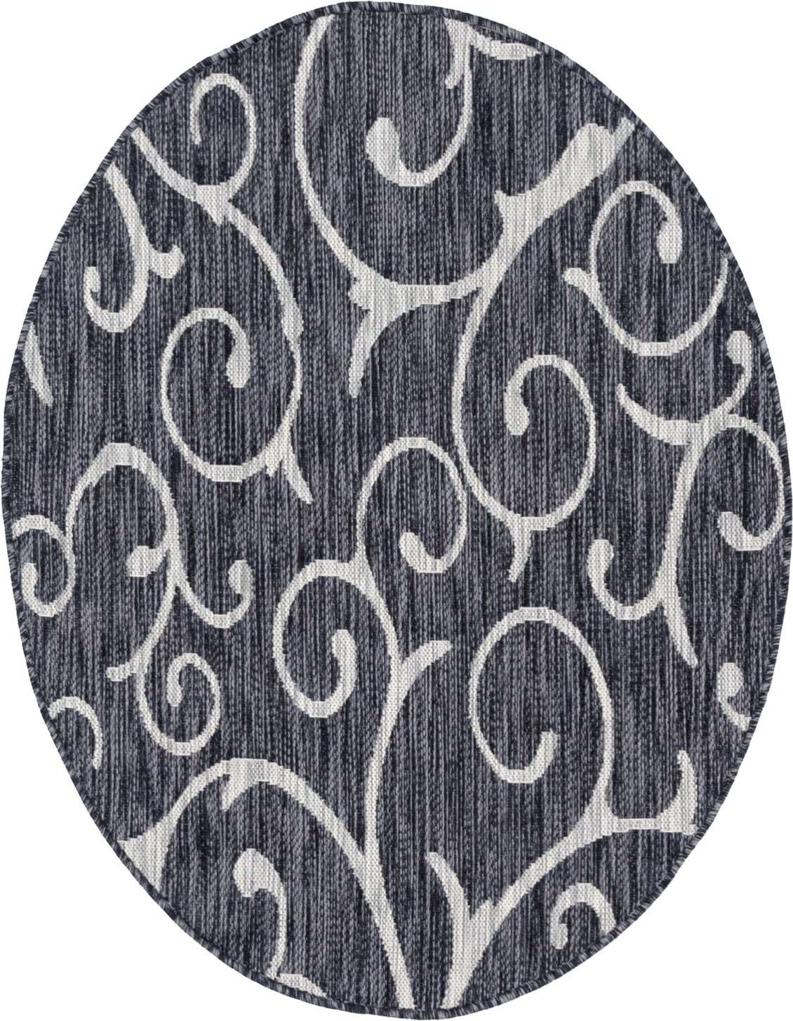 4' x 4' Easy-Clean Botanical Indoor / Outdoor Round Rug