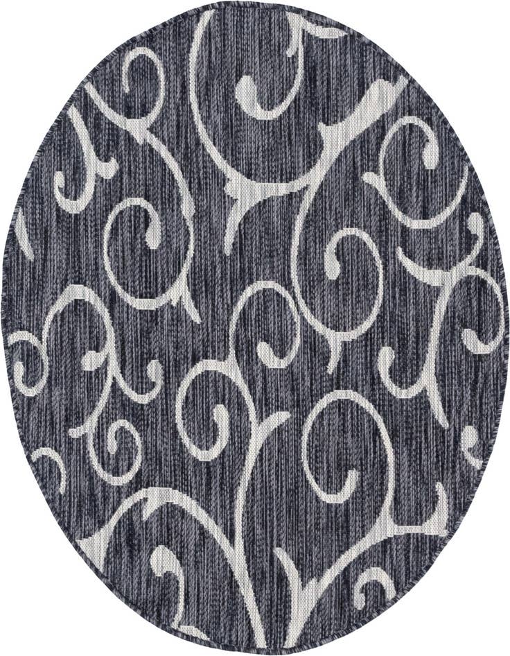 Detail image of 4' x 4' Easy-Clean Botanical Indoor / Outdoor Round Rug