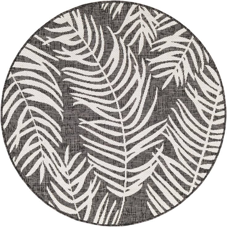 Detail image of 4' x 4' Easy-Clean Botanical Indoor / Outdoor Round Rug