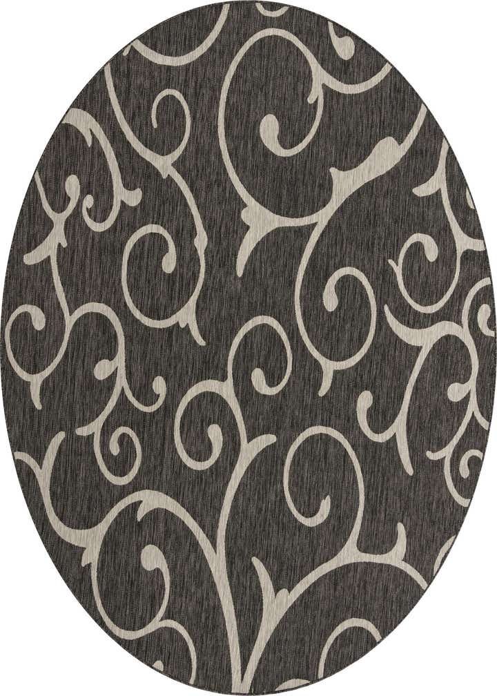 10' 8 x 10' 8 Easy-Clean Botanical Indoor / Outdoor Round Rug