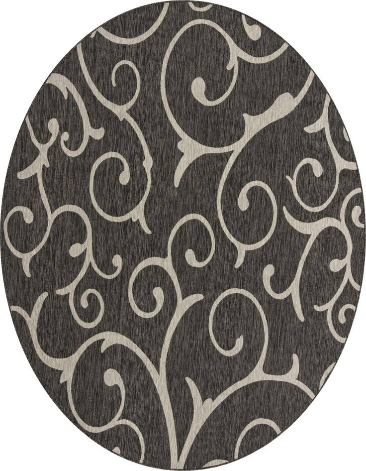 Detail image of 10' 8 x 10' 8 Easy-Clean Botanical Indoor / Outdoor Round Rug