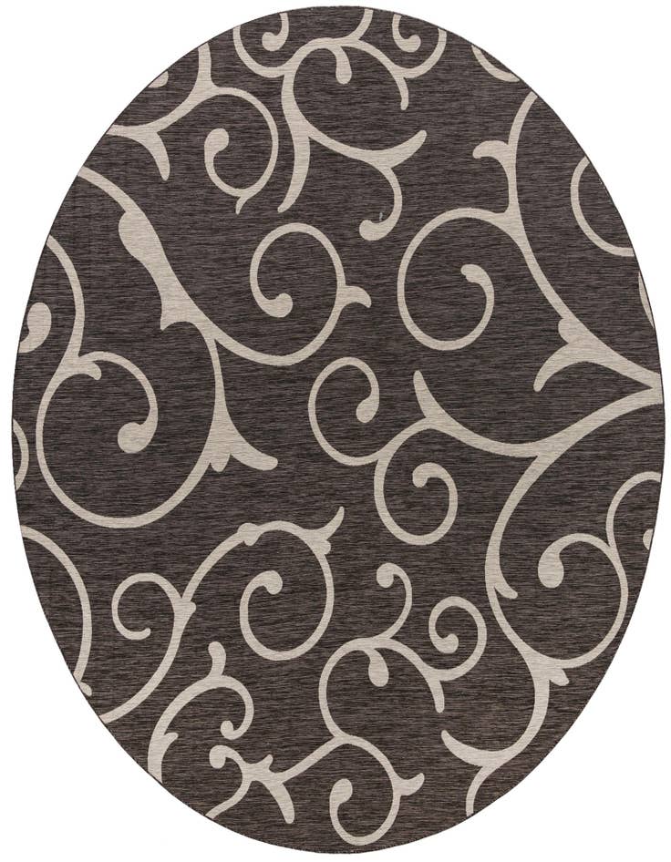 Detail image of 13' x 13' Easy-Clean Botanical Indoor / Outdoor Round Rug
