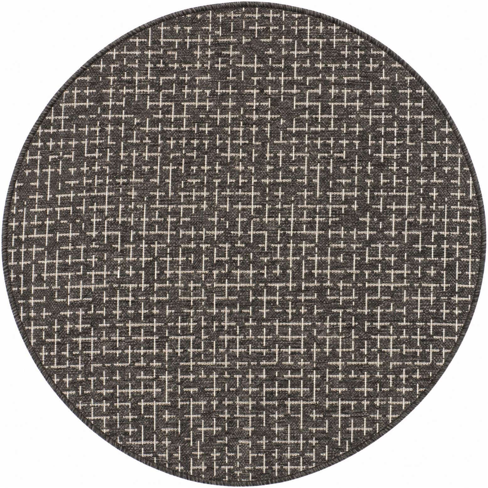 95cm x 95cm Easy-Clean Checkered Indoor / Outdoor Round Rug