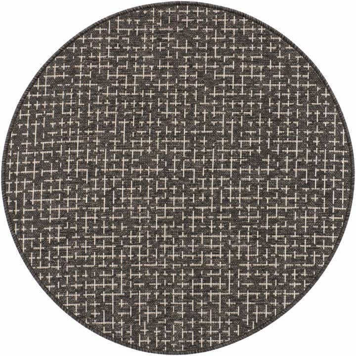 95cm x 95cm Easy-Clean Checkered Indoor / Outdoor Round Rug