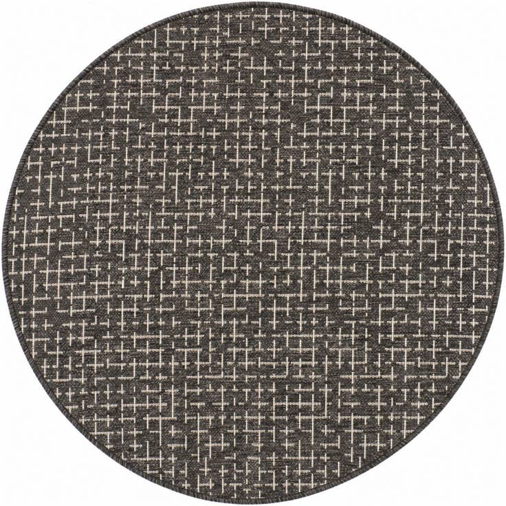 Detail image of 95cm x 95cm Easy-Clean Checkered Indoor / Outdoor Round Rug