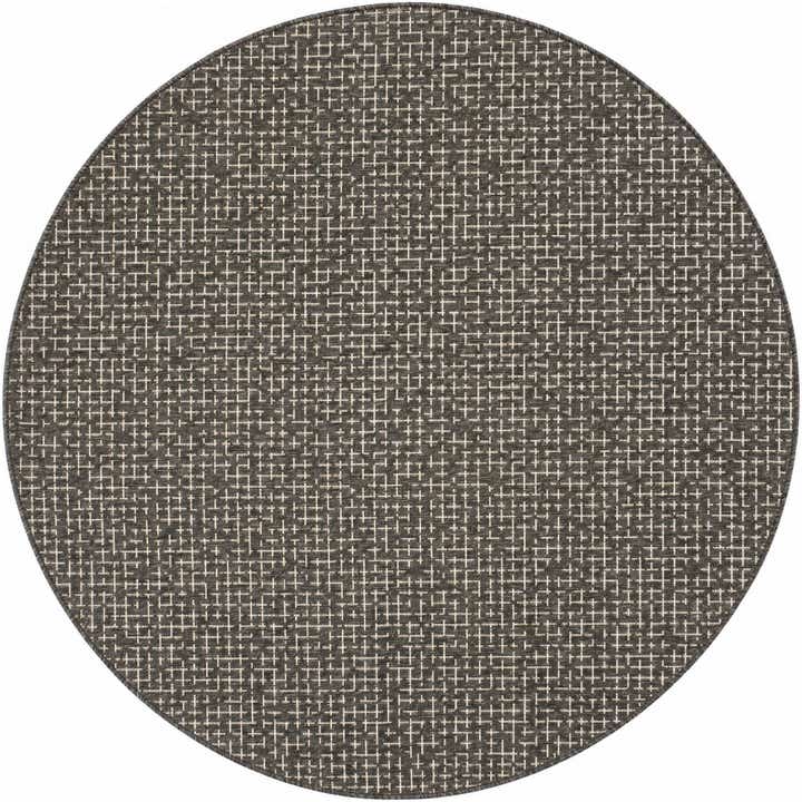 6' x 6' Easy-Clean Checkered Indoor / Outdoor Round Rug