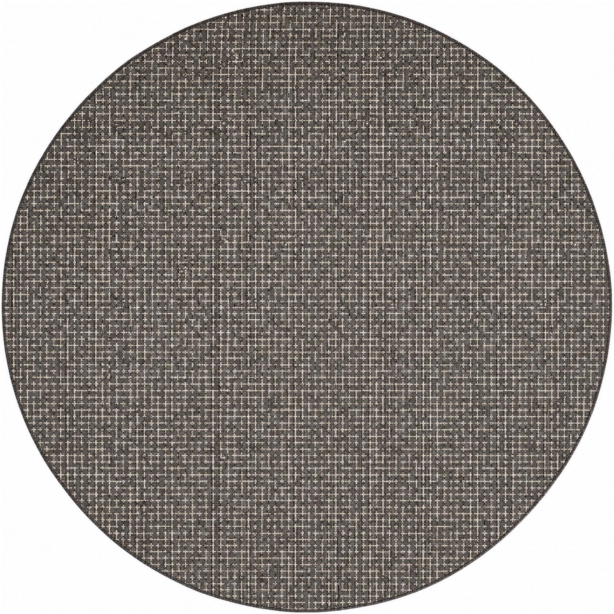 7' 10 x 7' 10 Easy-Clean Checkered Indoor / Outdoor Round Rug
