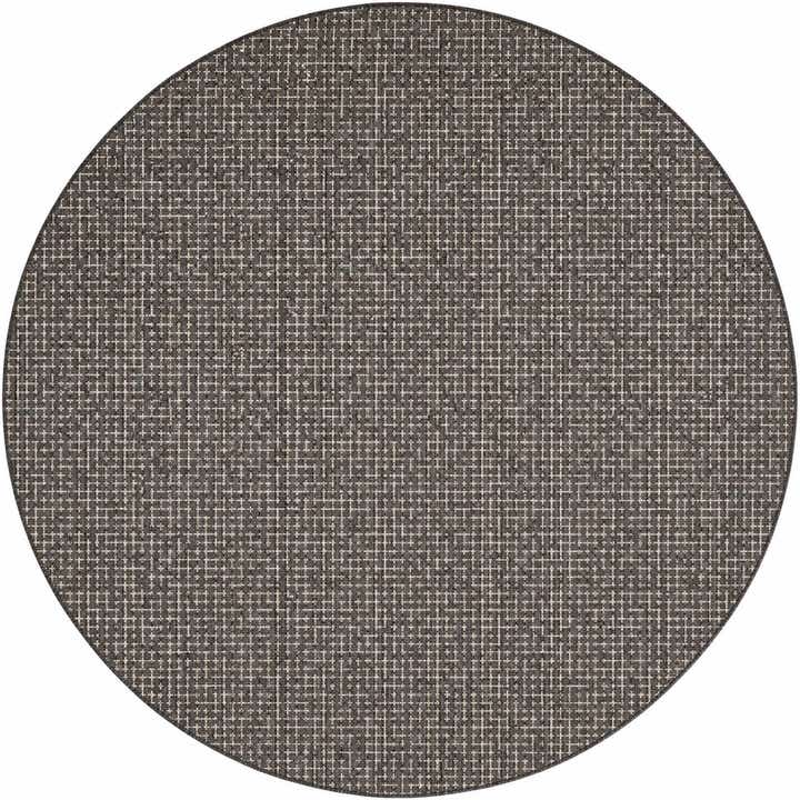7' 10 x 7' 10 Easy-Clean Checkered Indoor / Outdoor Round Rug