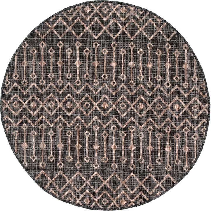 4' x 4' Easy-Clean Lattice Indoor / Outdoor Round Rug