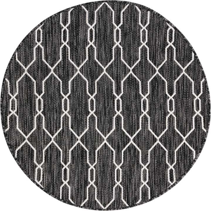 4' x 4' Easy-Clean Lattice Indoor / Outdoor Round Rug