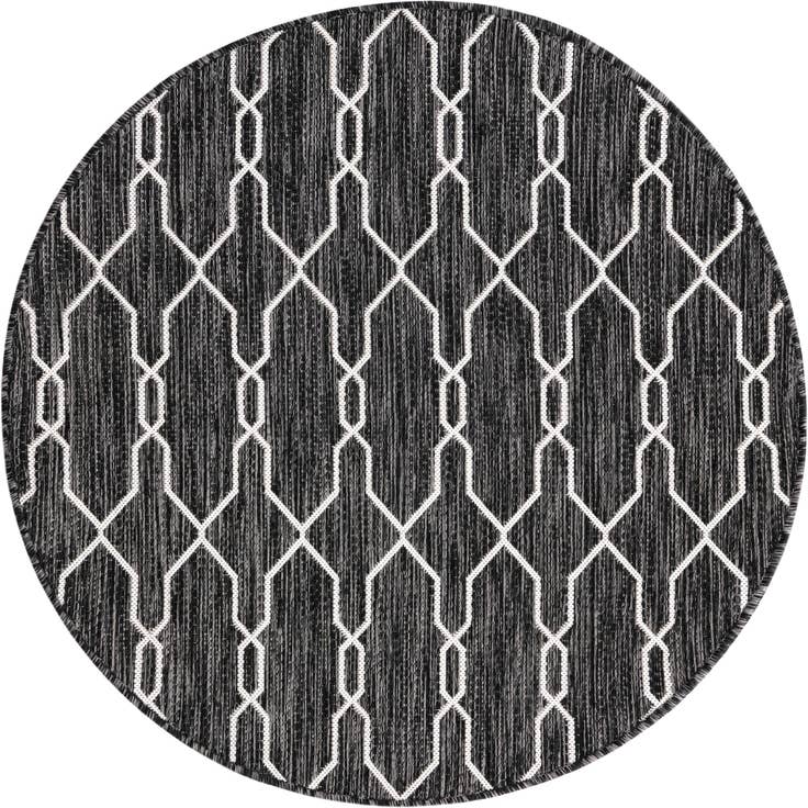 Detail image of 4' x 4' Easy-Clean Lattice Indoor / Outdoor Round Rug