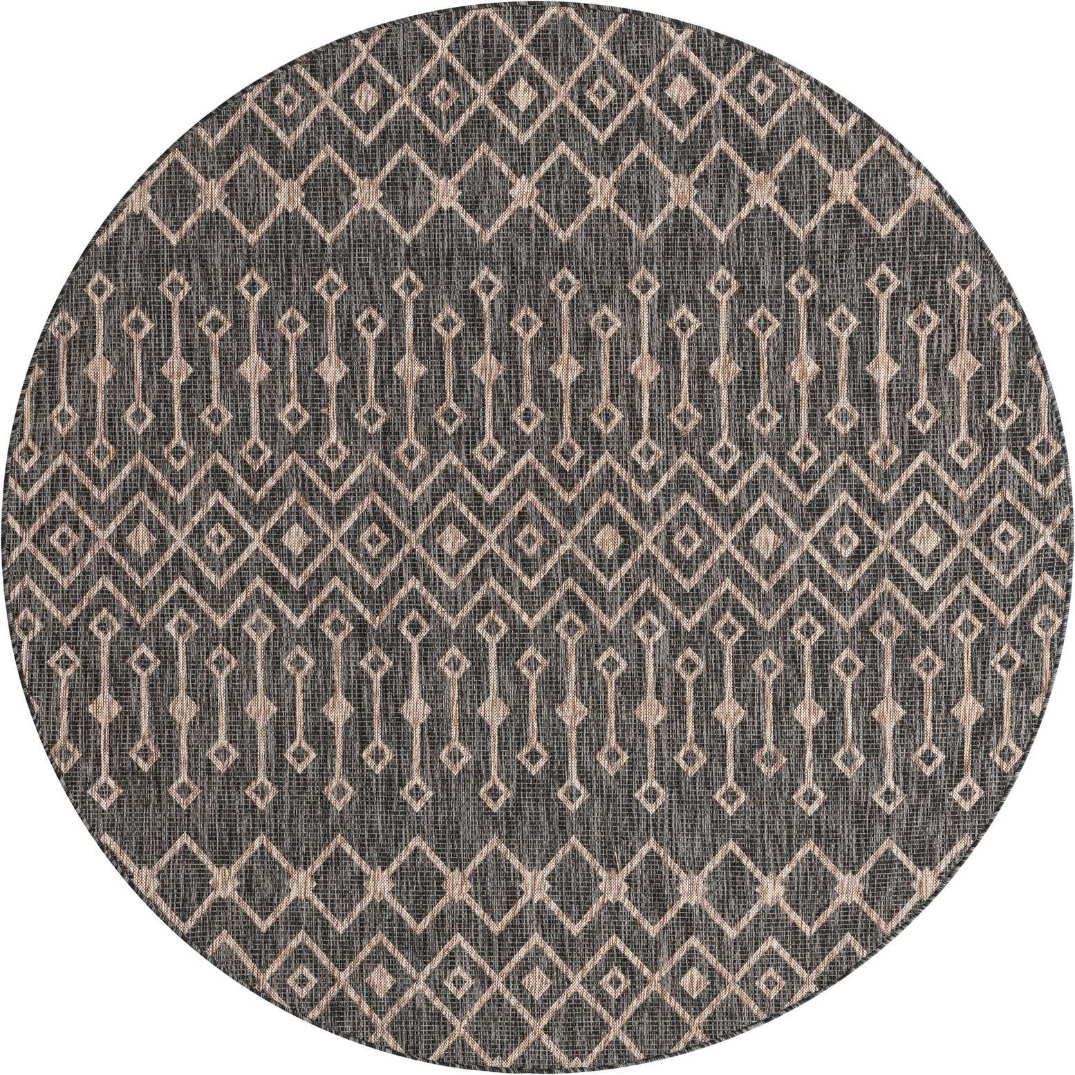 7' 10 x 7' 10 Easy-Clean Lattice Indoor / Outdoor Round Rug