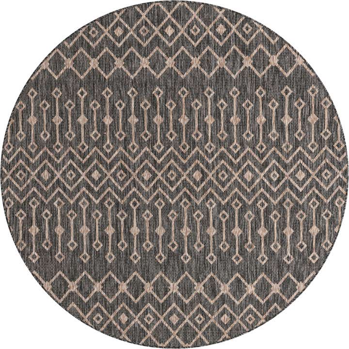 7' 10 x 7' 10 Easy-Clean Lattice Indoor / Outdoor Round Rug