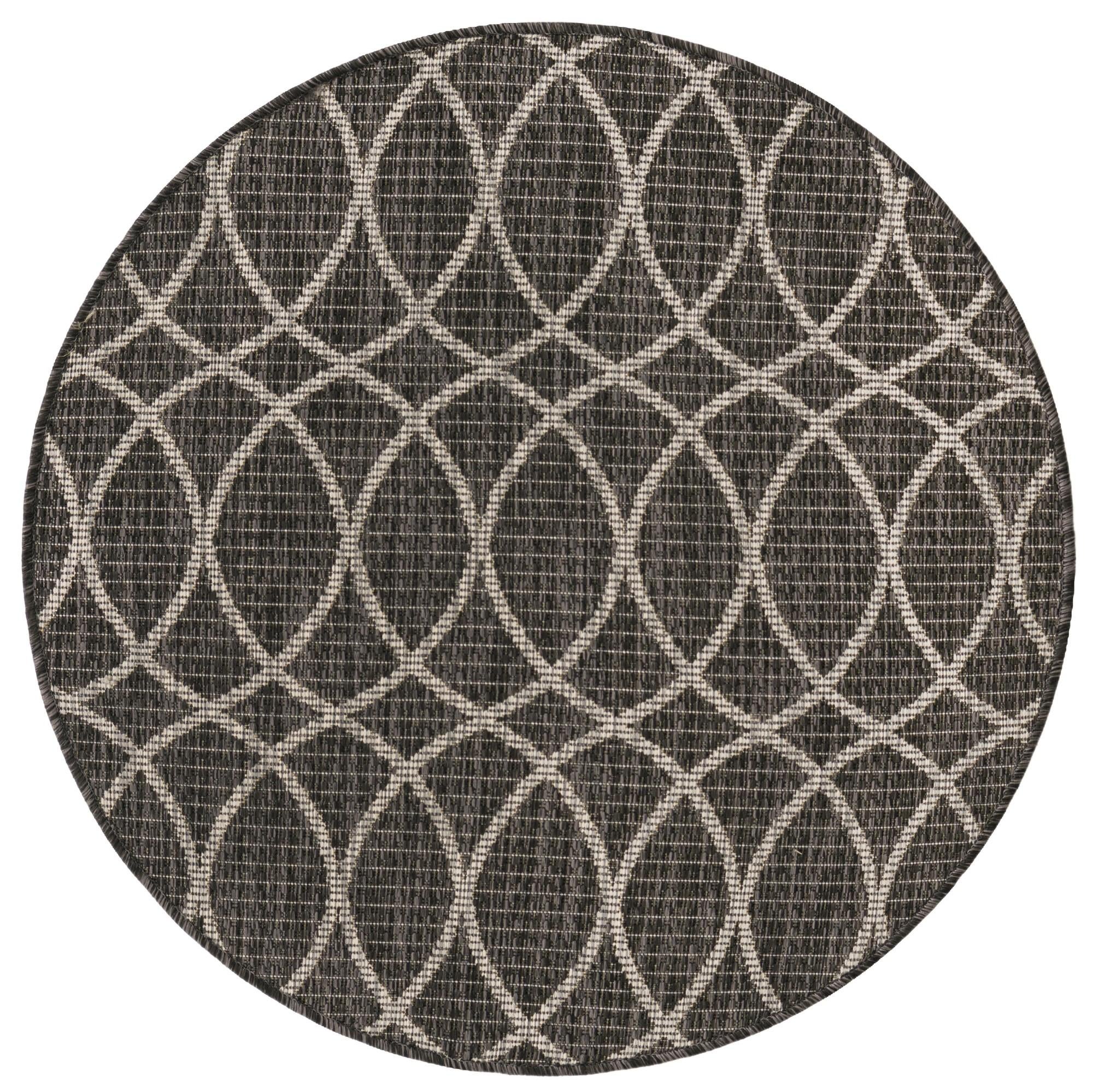 3' x 3' Easy-Clean Lattice Indoor / Outdoor Round Rug