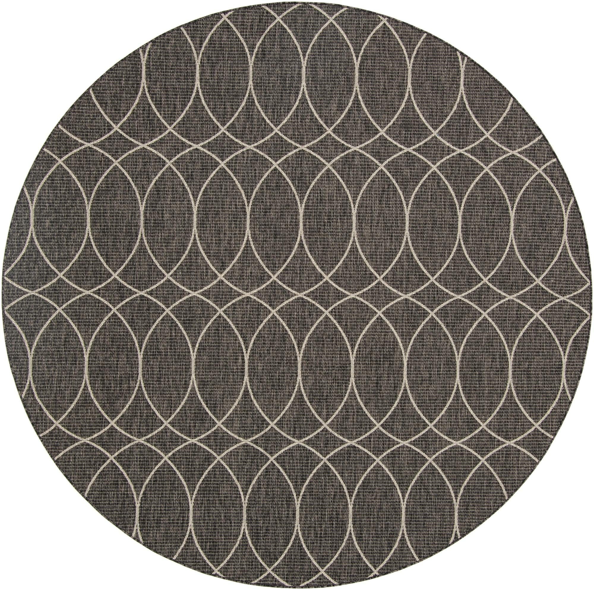 10' x 10' Easy-Clean Lattice Indoor / Outdoor Round Rug