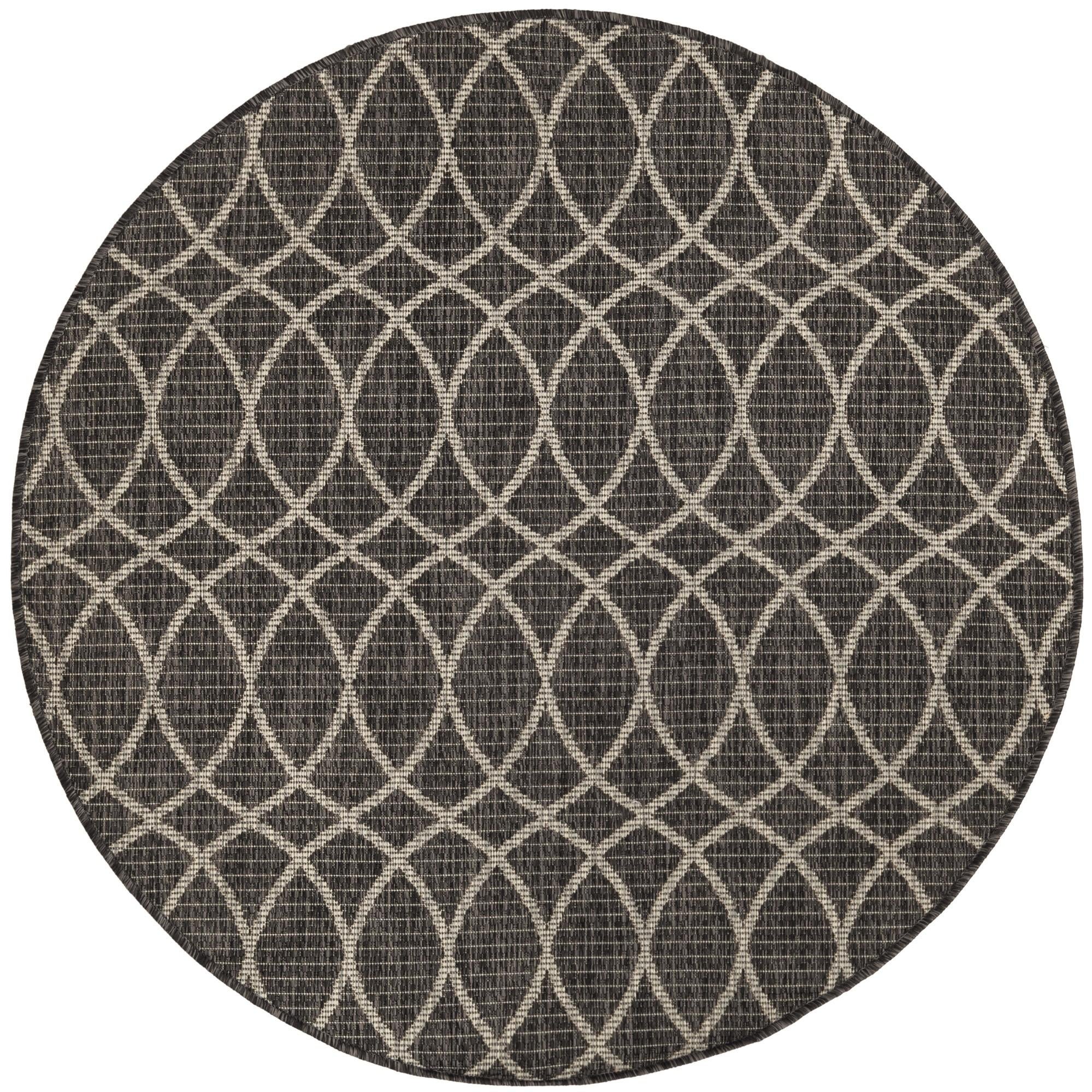 4' x 4' Easy-Clean Lattice Indoor / Outdoor Round Rug
