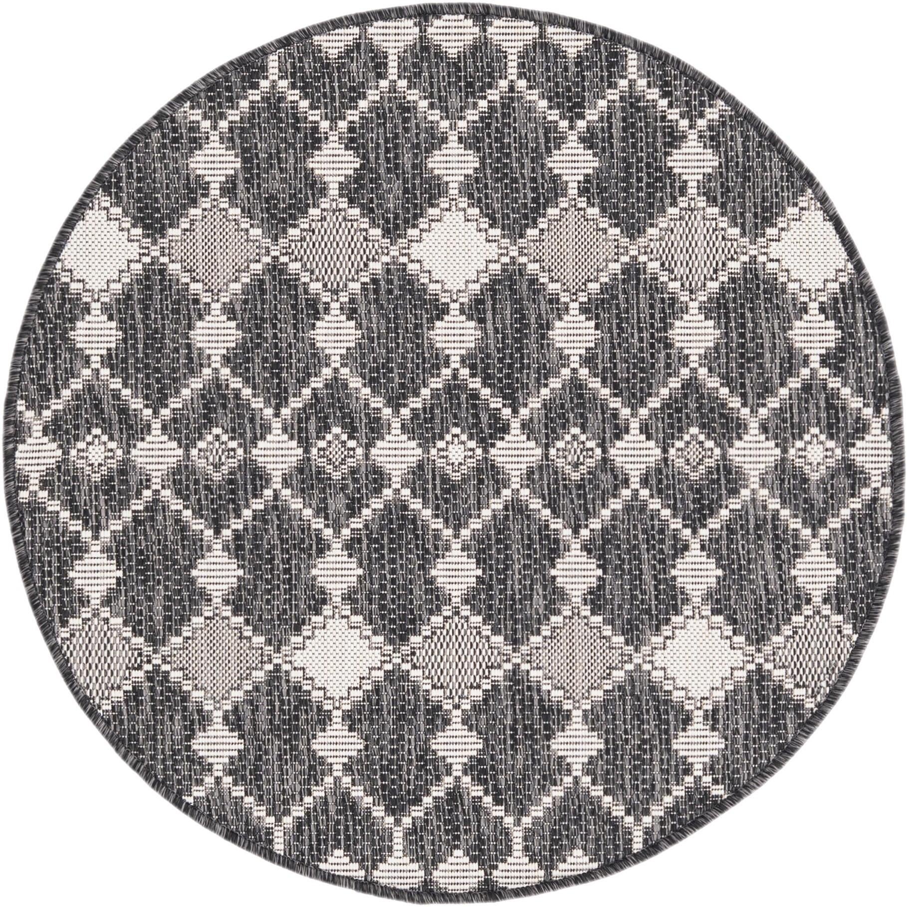 3' x 3' Easy-Clean Lattice Indoor / Outdoor Round Rug