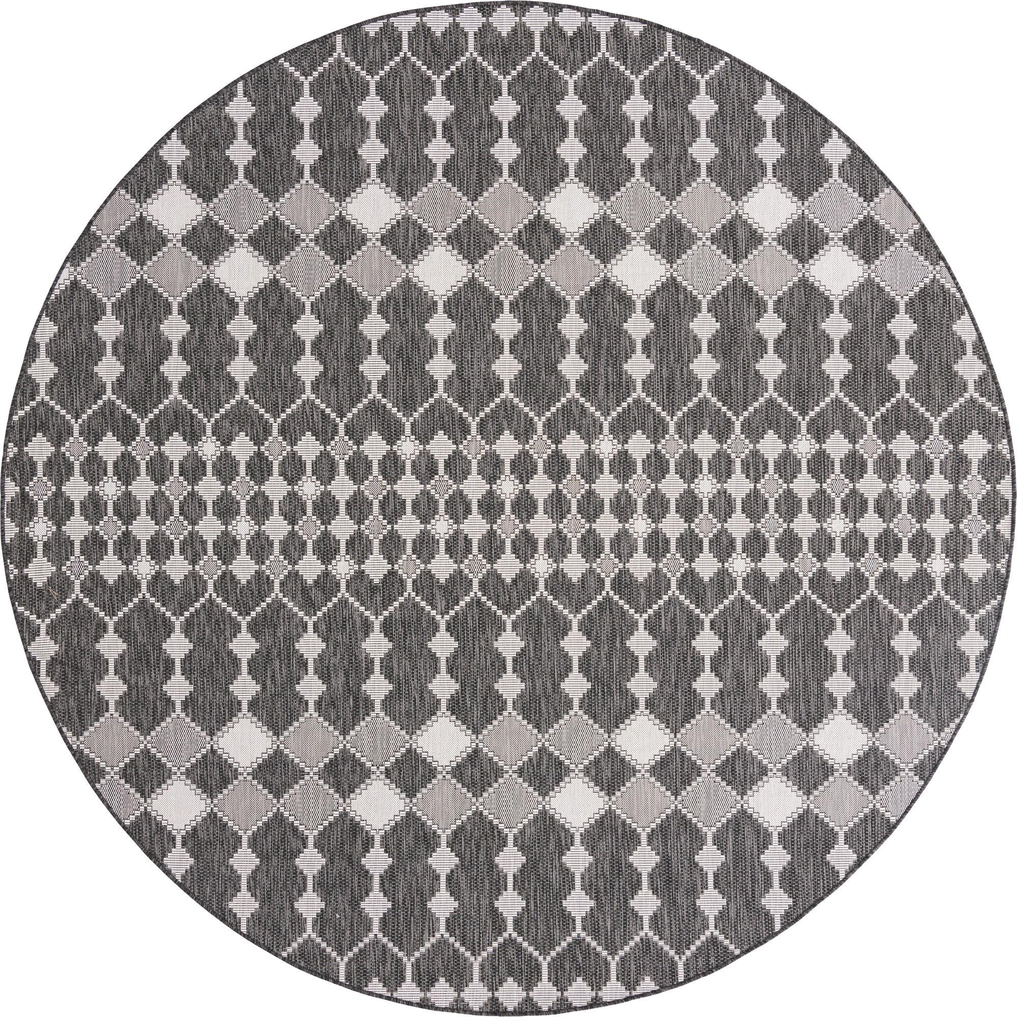 10' x 10' Easy-Clean Lattice Indoor / Outdoor Round Rug
