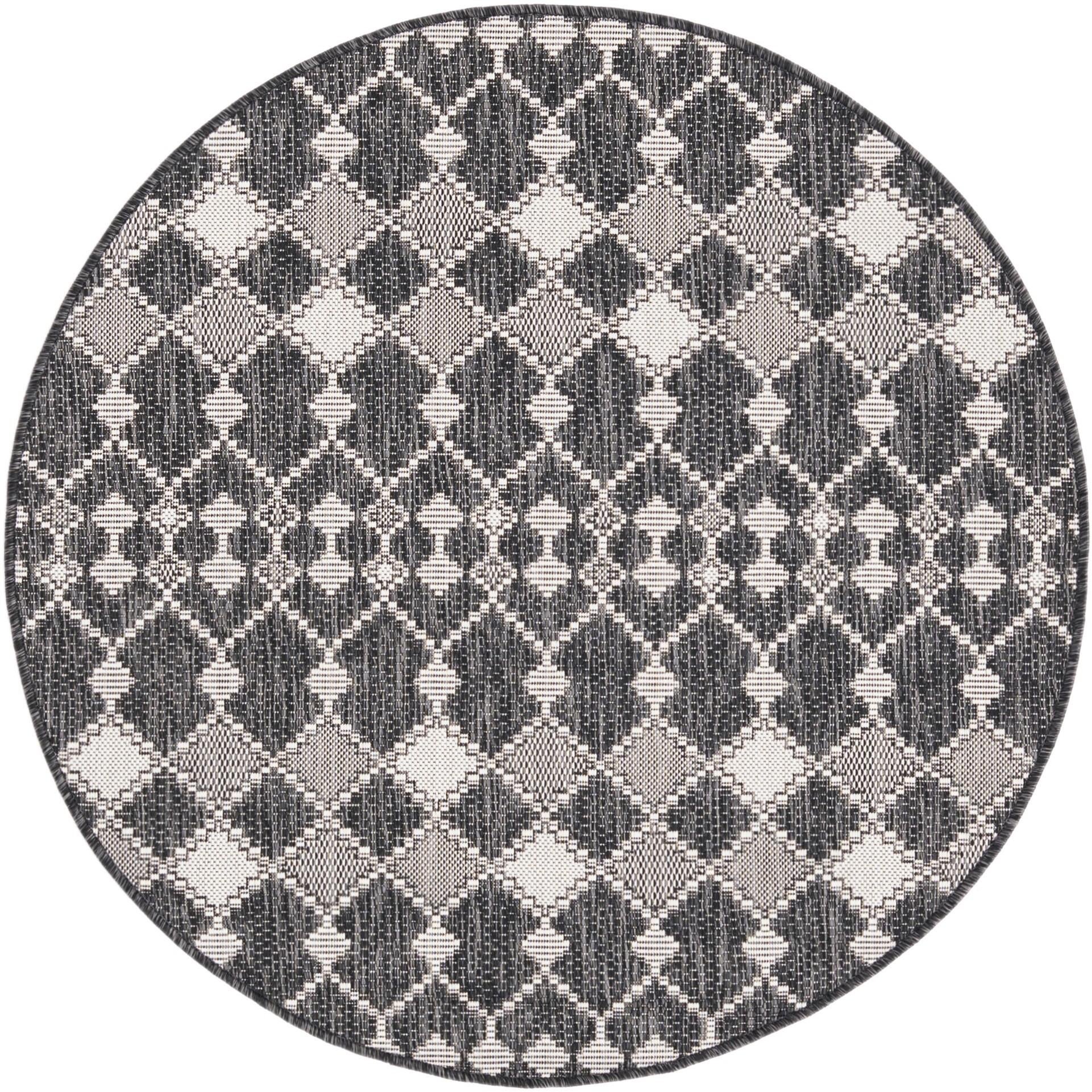 4' x 4' Easy-Clean Lattice Indoor / Outdoor Round Rug