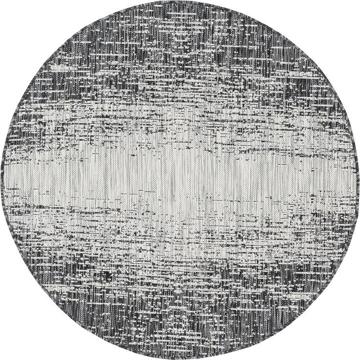 Detail image of 4' x 4' Easy-Clean Modern Indoor / Outdoor Round Rug