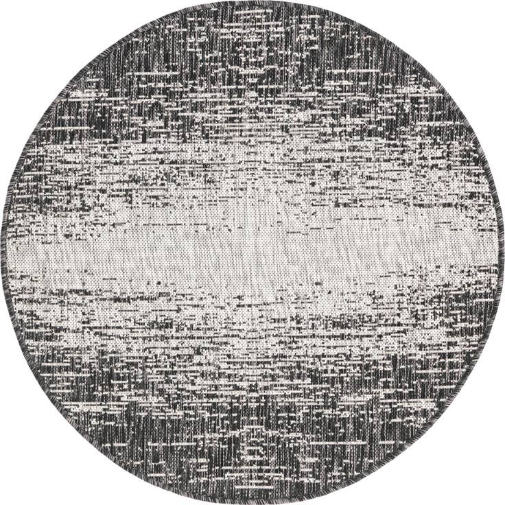 Detail image of 3' x 3' Easy-Clean Modern Indoor / Outdoor Round Rug