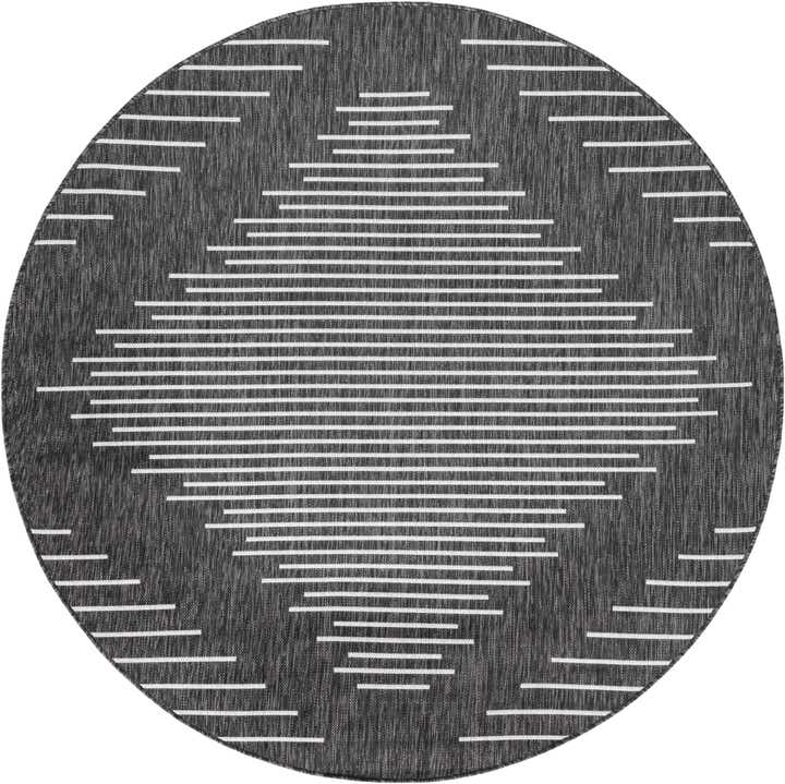 3' x 3' Easy-Clean Modern Indoor / Outdoor Round Rug